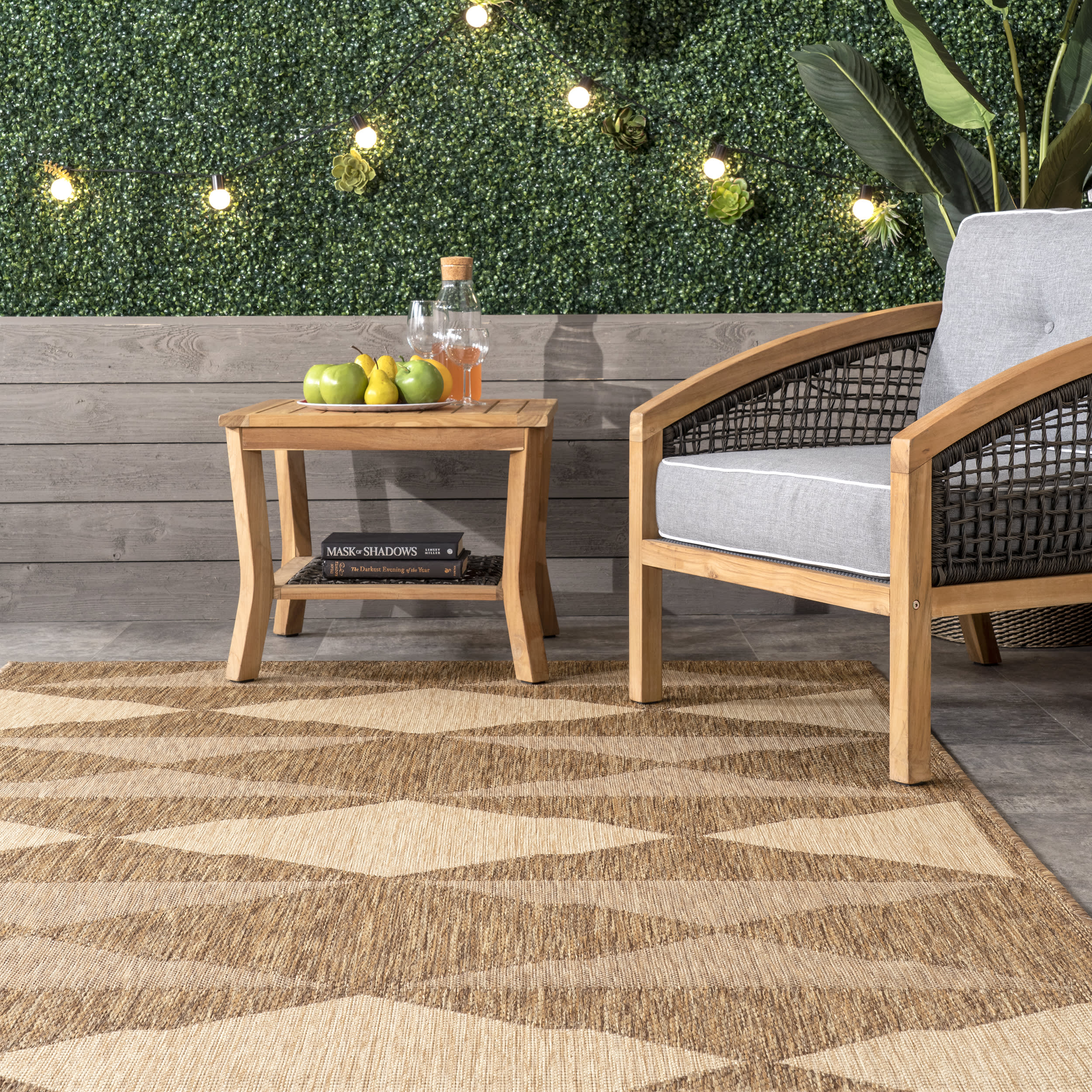 Ziggy Diamonds Indoor/Outdoor Rug | Brown - Image 4