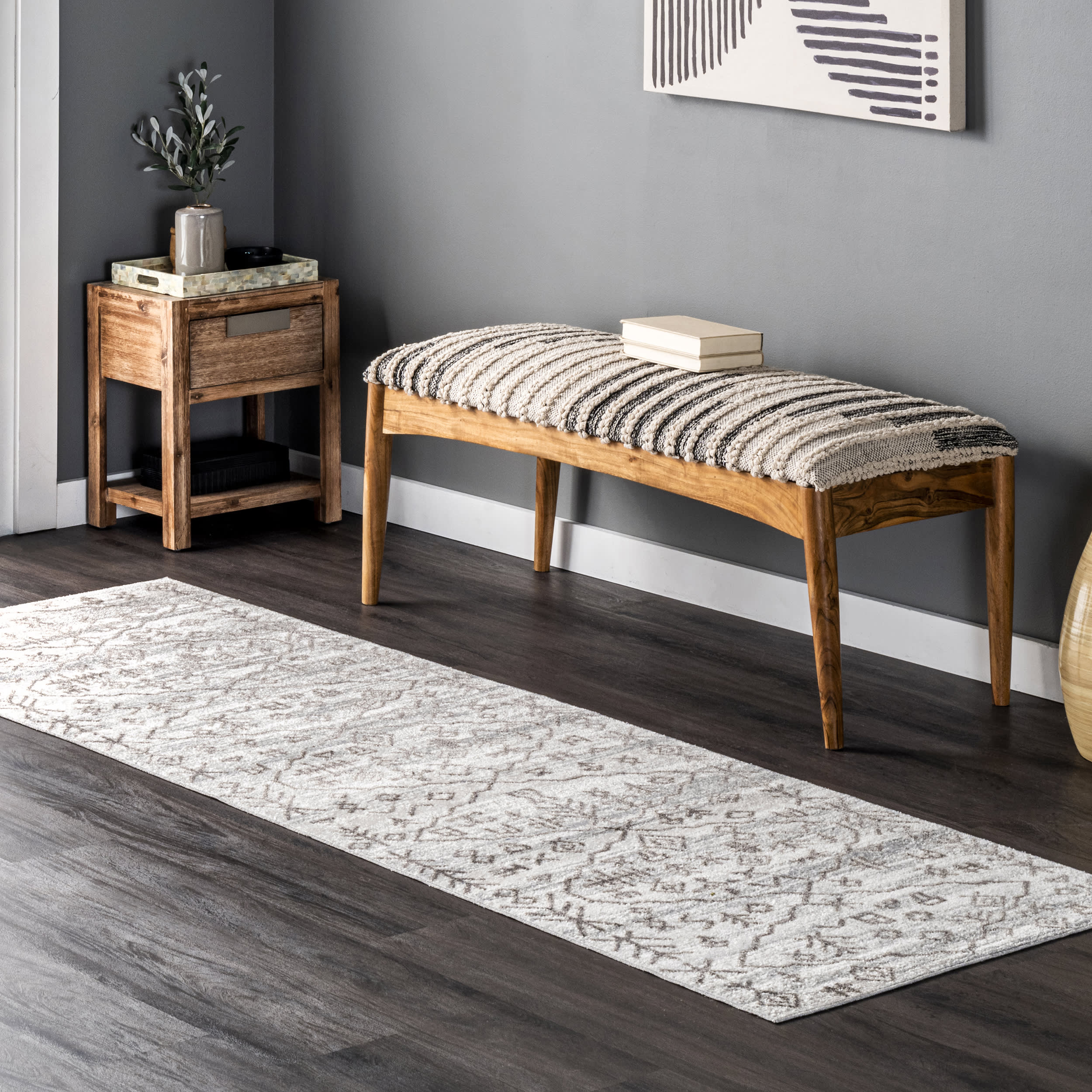 Ziomara Washable Symbolism Rug | Grey - Image 2
