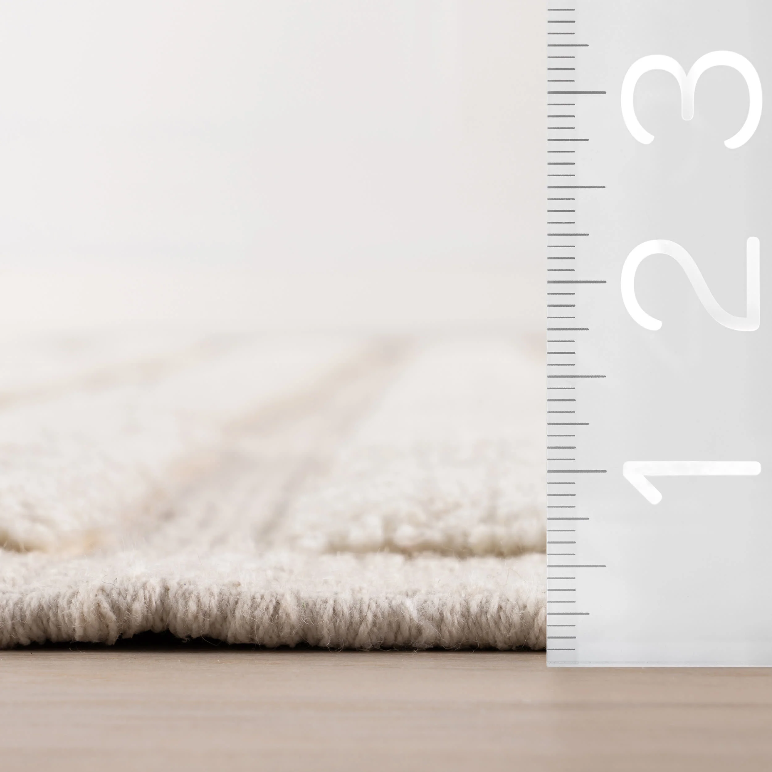 Zira Solid Mid-Century Modern Rug | Ivory - Image 6