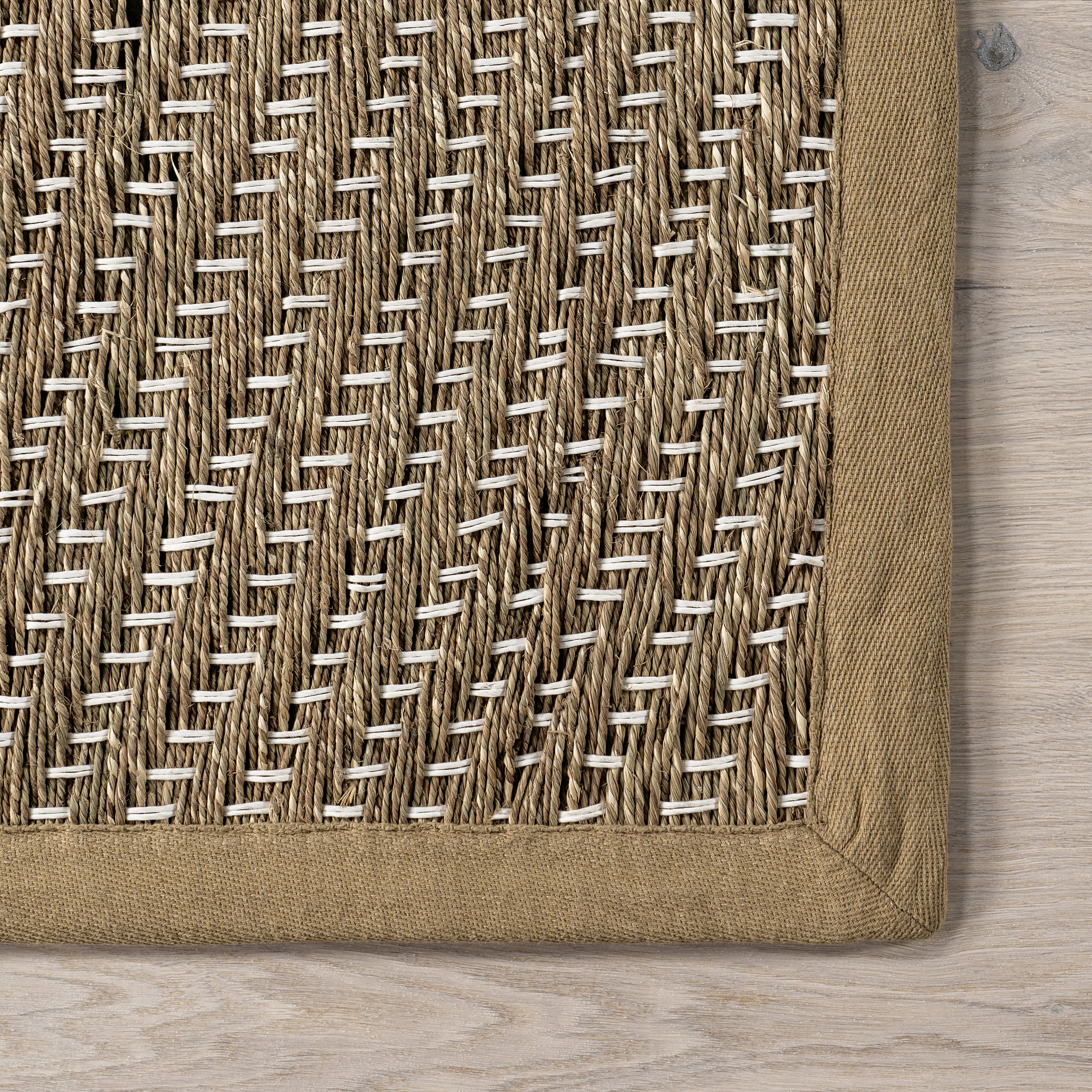 Zondra Diamond Seagrass Rug | Beige - Image 3