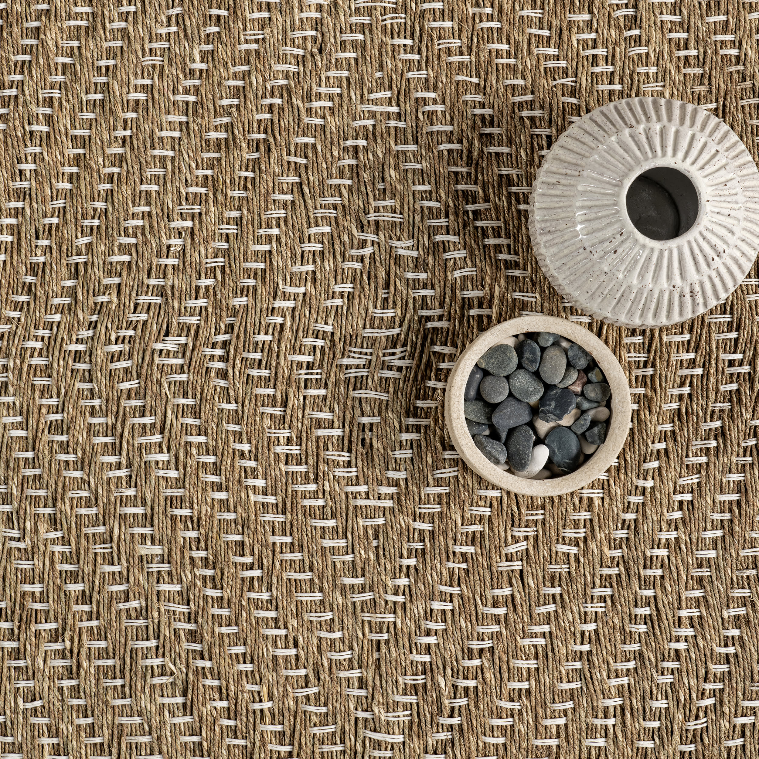 Zondra Diamond Seagrass Rug | Beige - Image 7