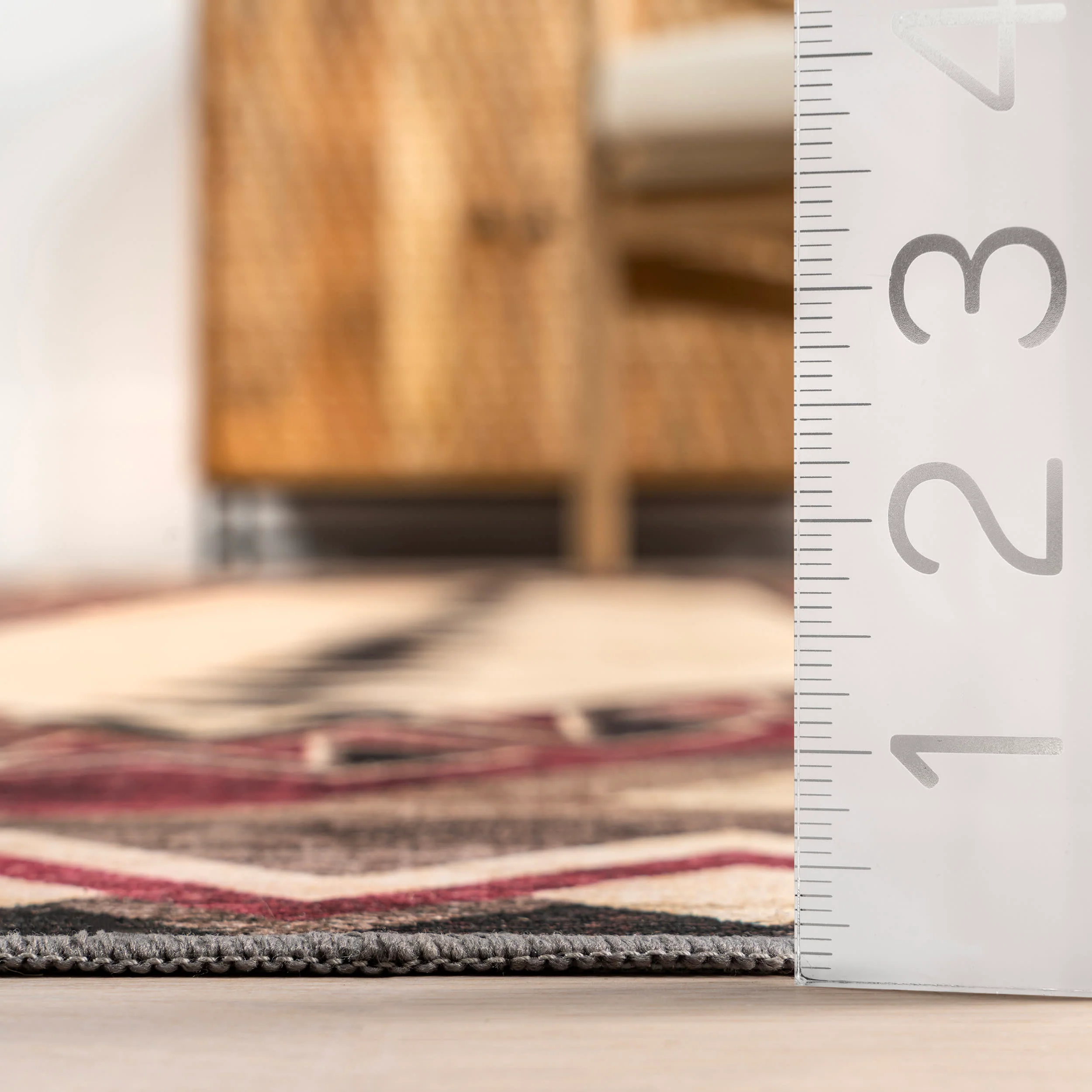Zuni Southwestern Spill Proof Washable Rug | Brown - Image 5