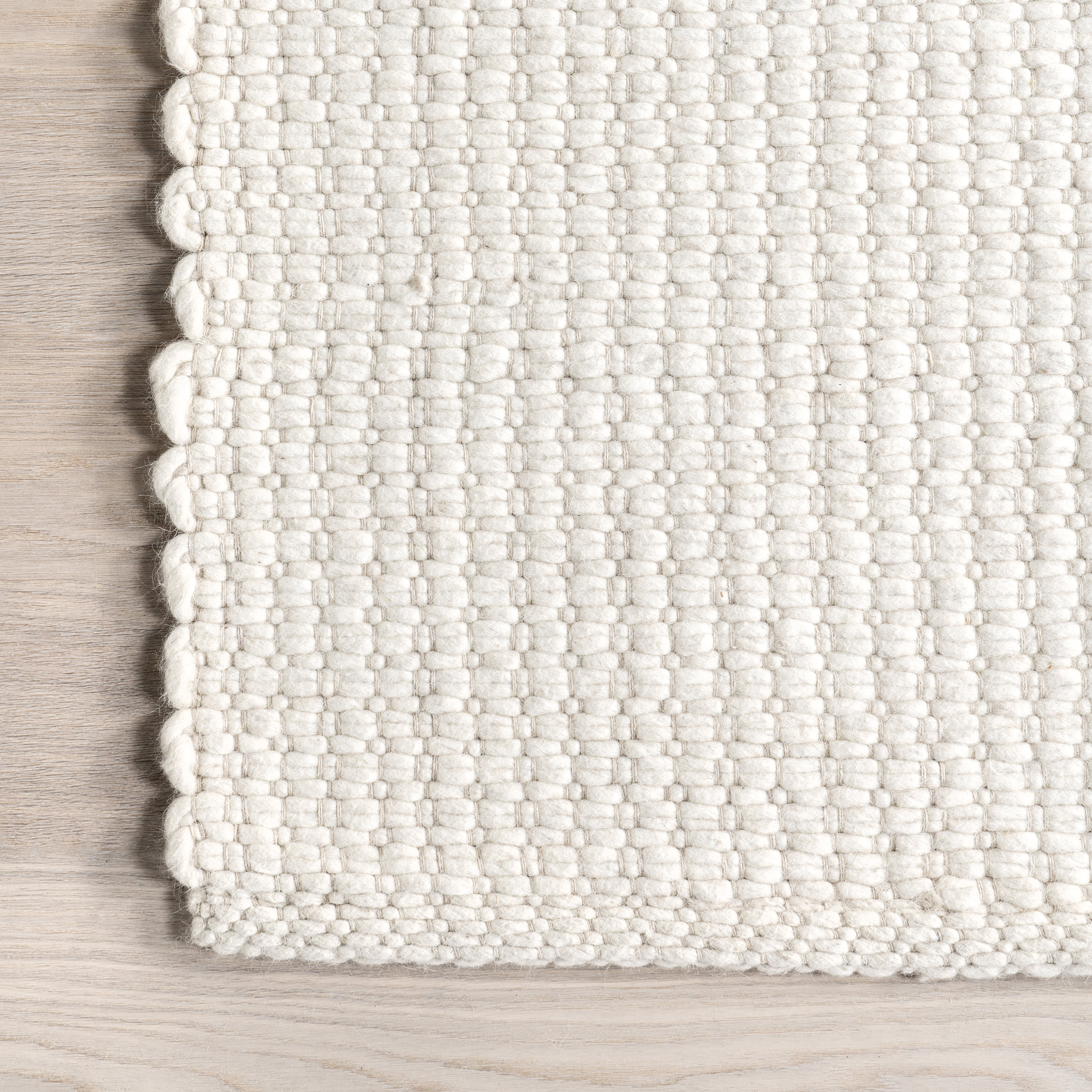 Zya Handwoven Chunky Wool Rug | Ivory - Image 3