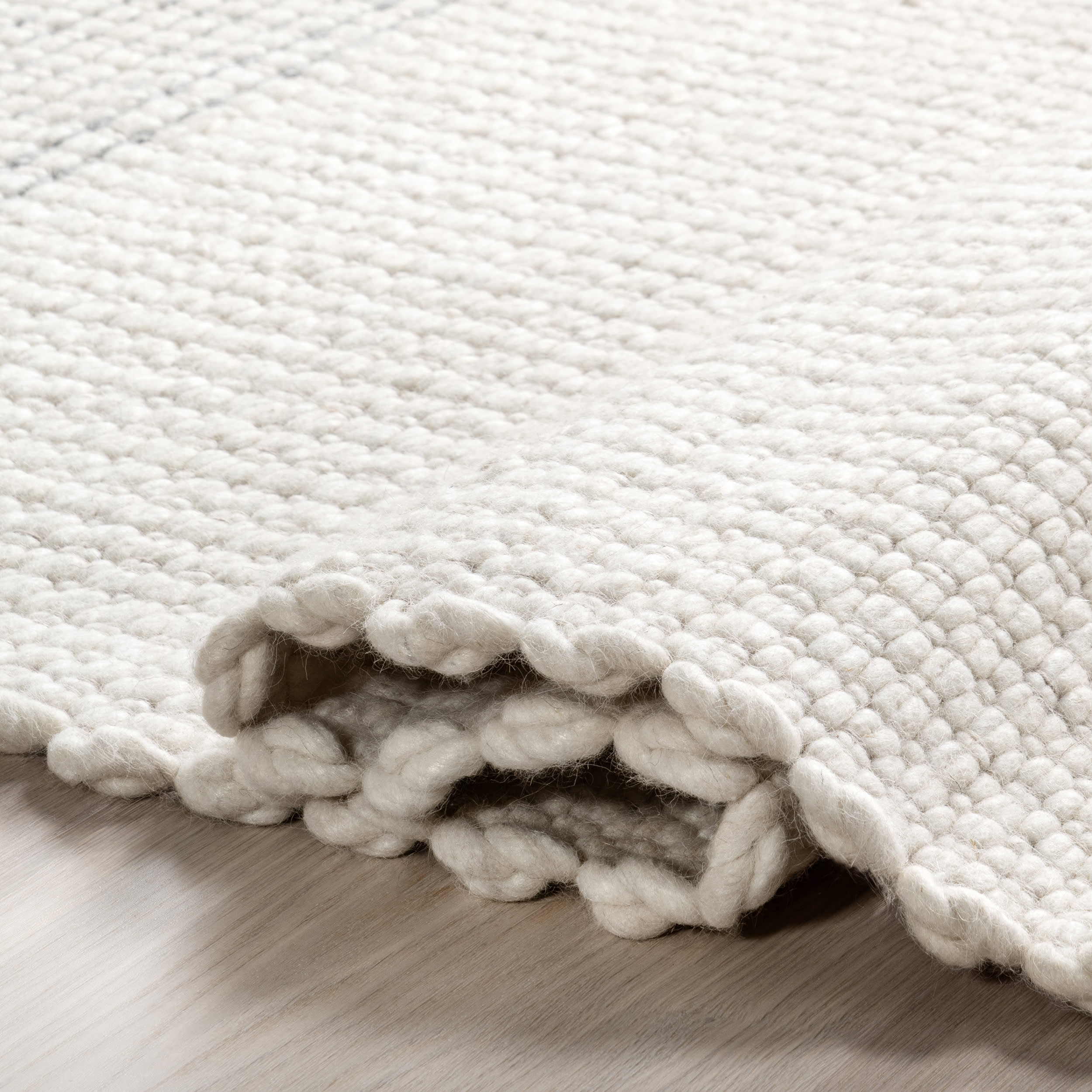 Zya Handwoven Chunky Wool Rug | Ivory - Image 8