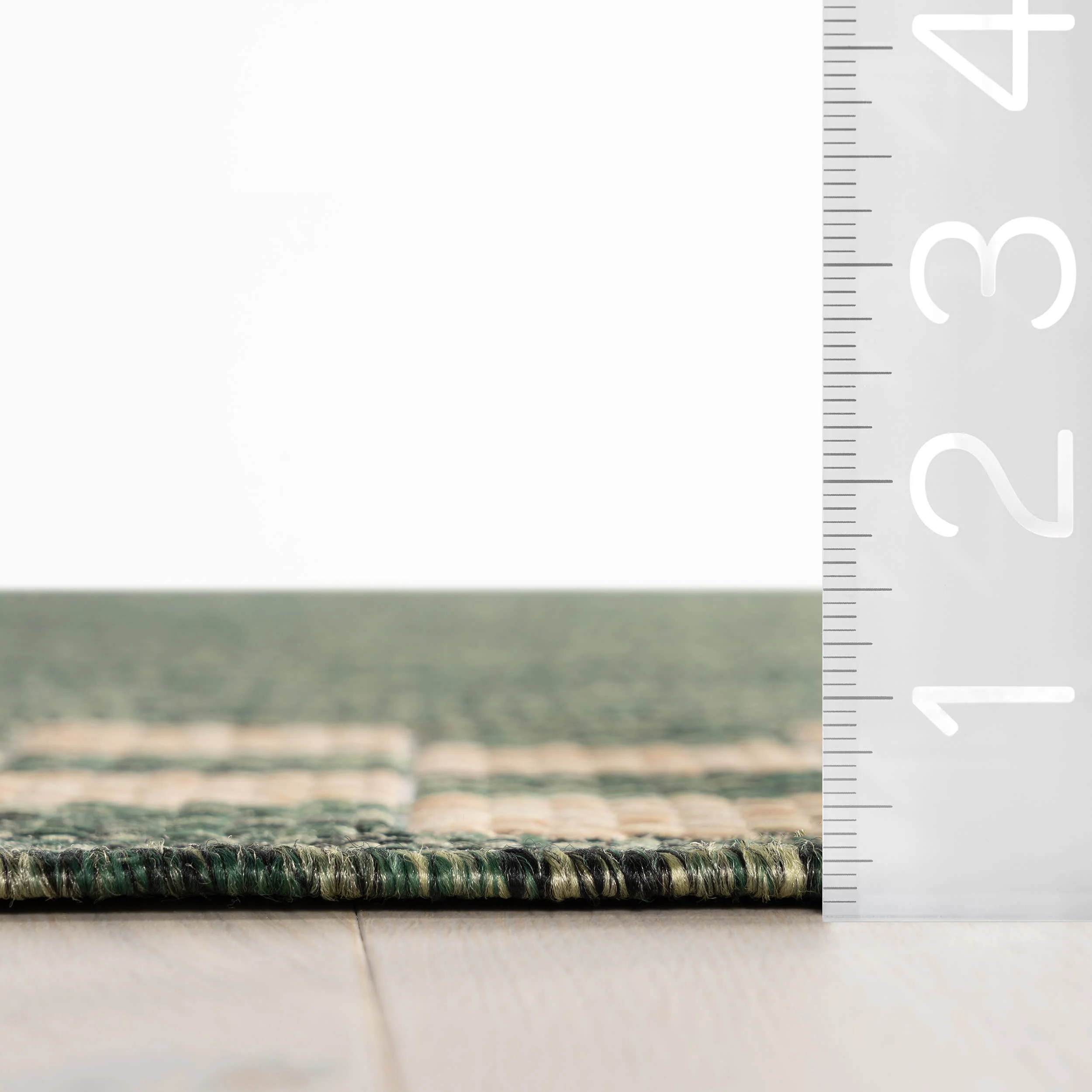 Zyrah Modern Checkered Indoor/Outdoor Rug | Green - Image 6