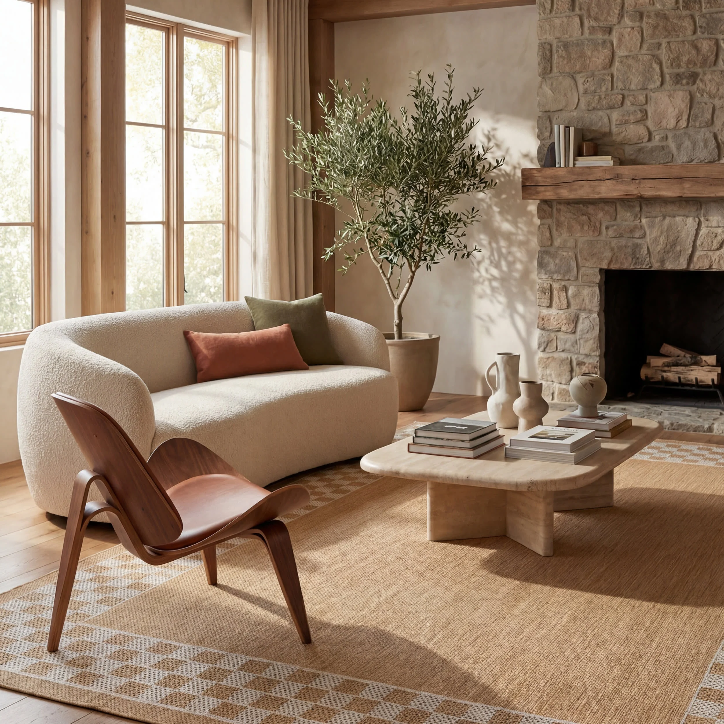 Zyrah Modern Checkered Indoor/Outdoor Rug | Ivory - Image 10