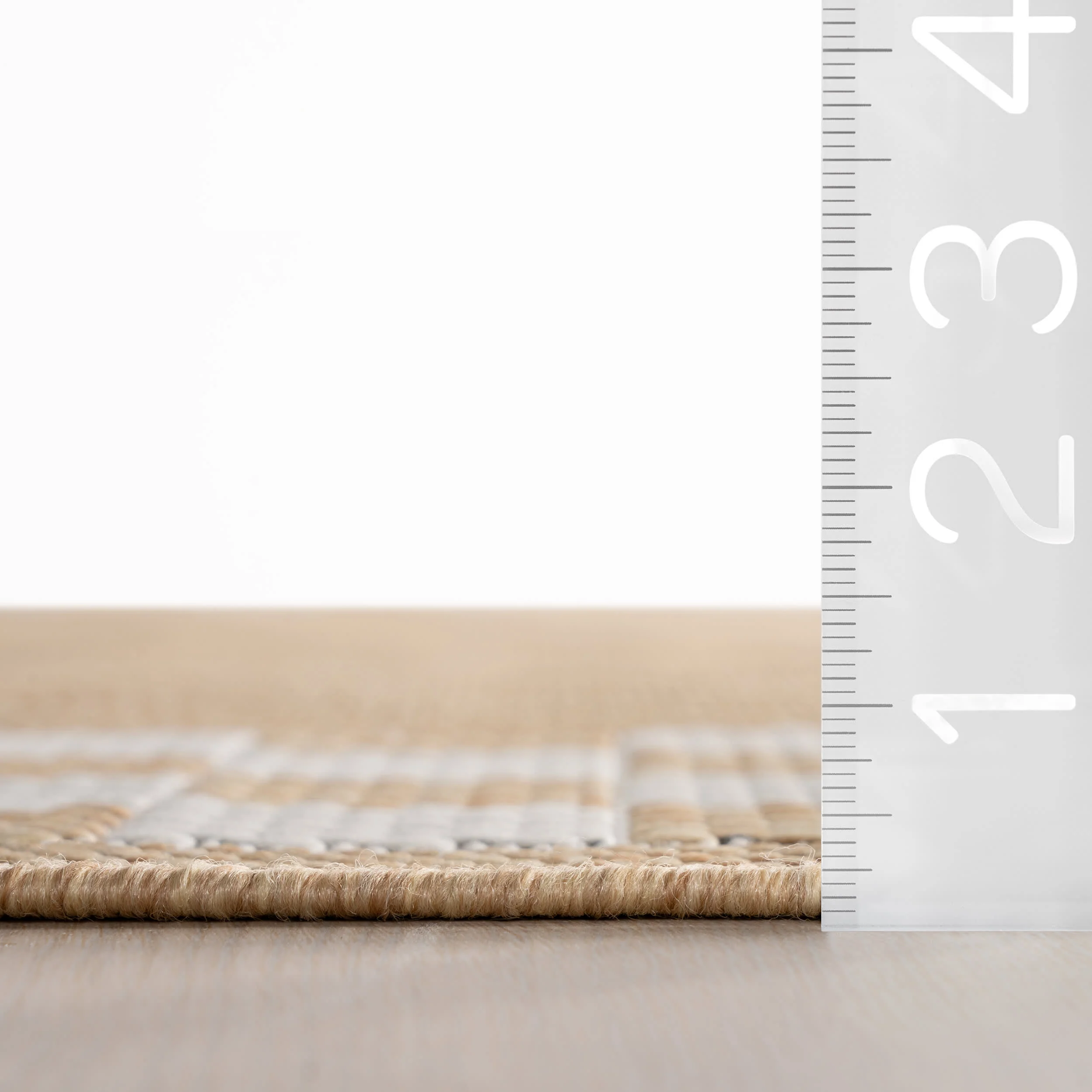 Zyrah Modern Checkered Indoor/Outdoor Rug | Ivory - Image 6